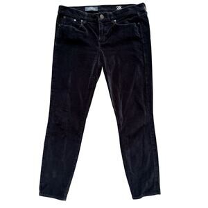 J Crew Toothpick Velvet Pants Womens 28 Ankle Black Skinny Stretch soft